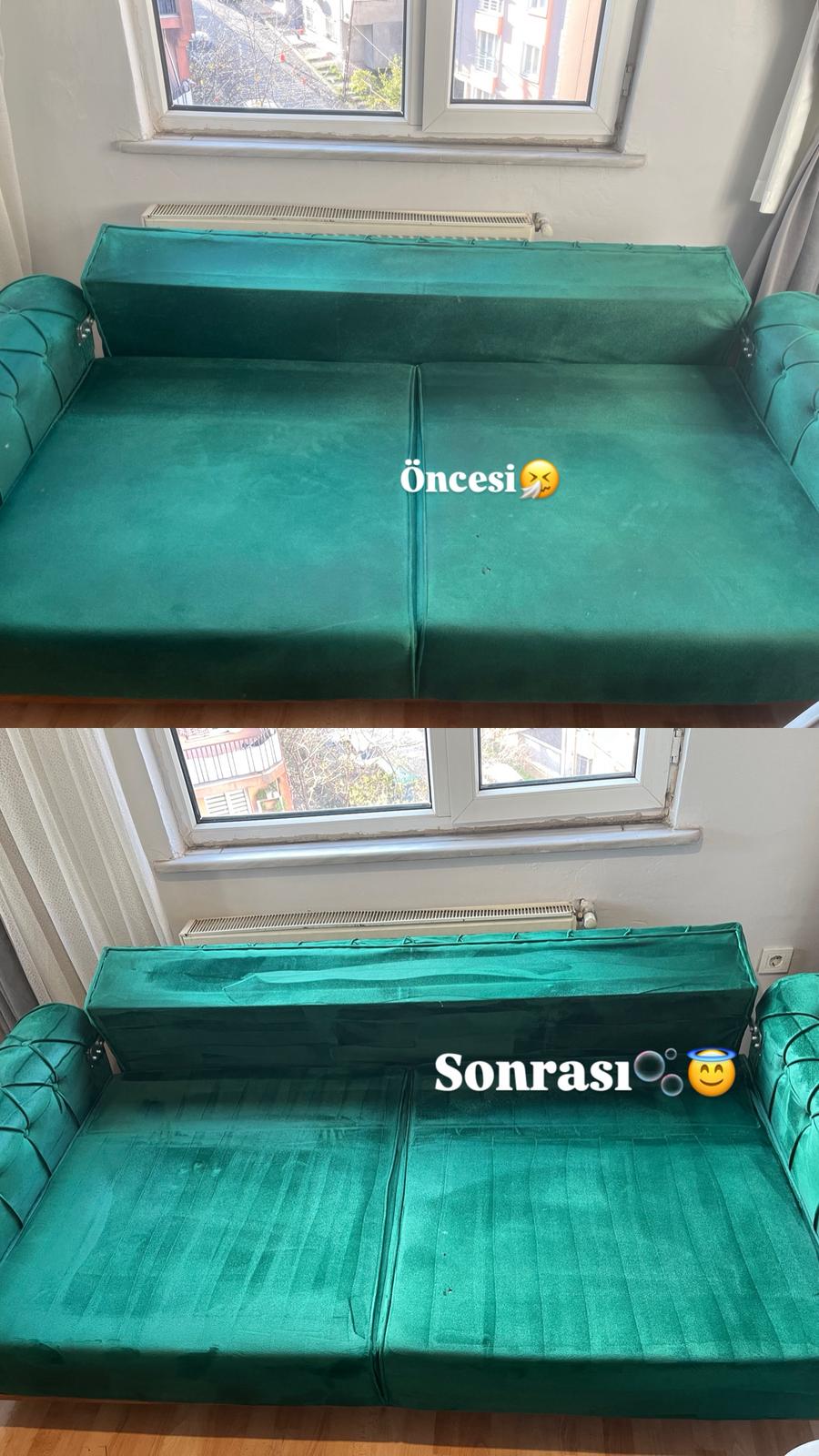 koltuk yıkama öncesi sonrası